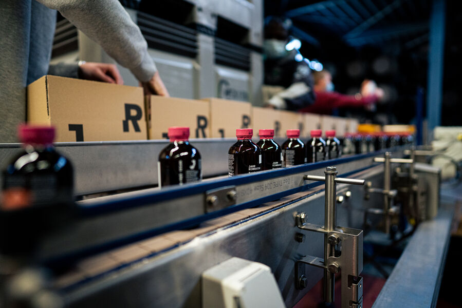 The bottles awaiting boxing